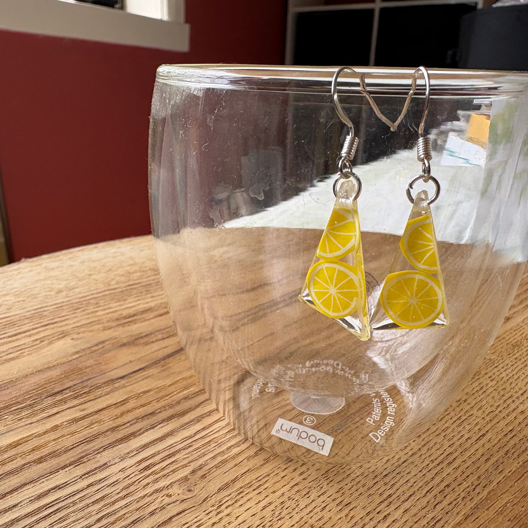 Lemmon resin earrings