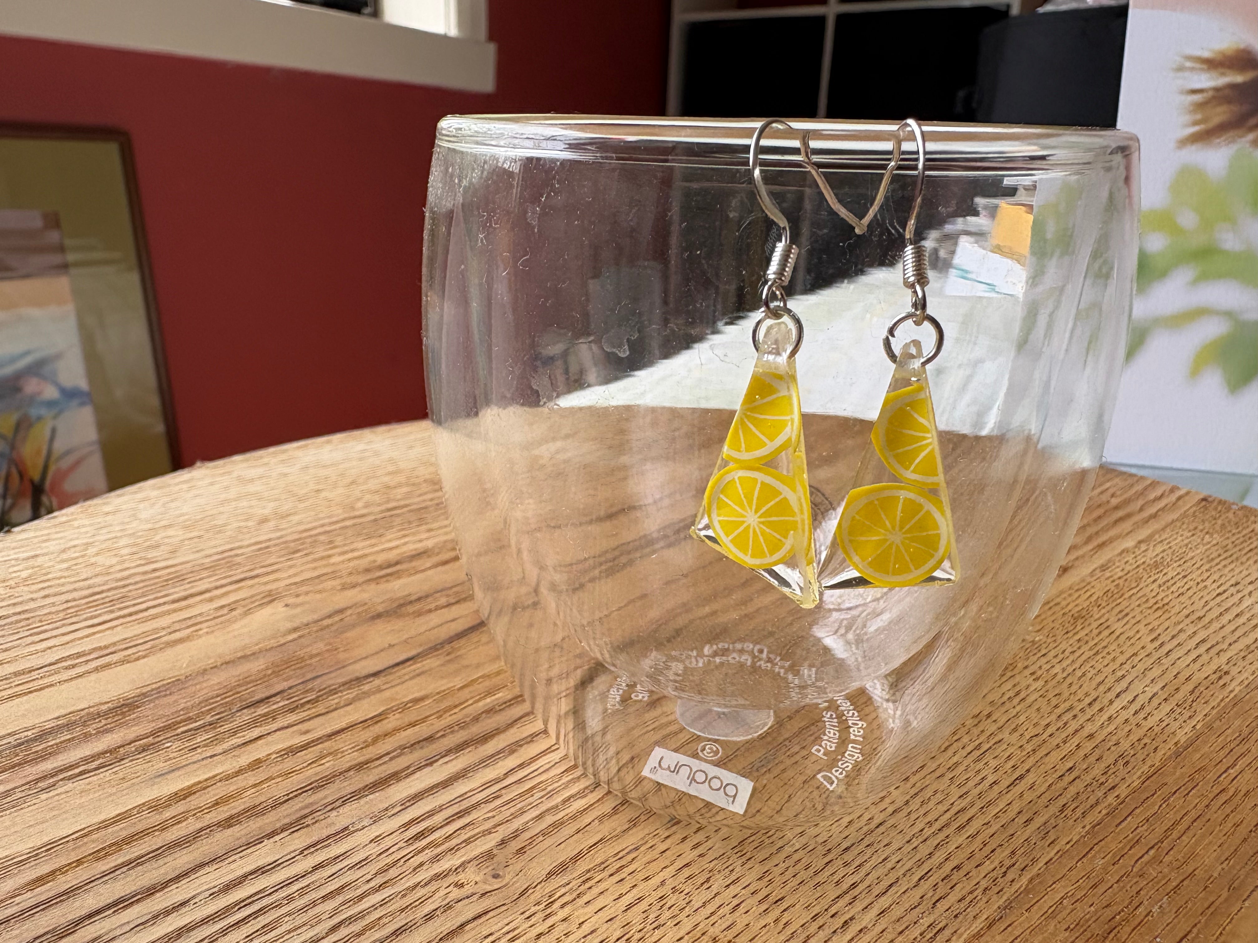 Lemmon resin earrings