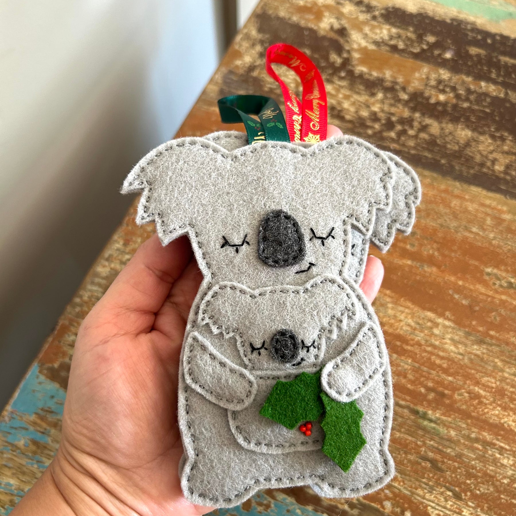 Mama Koala with a joey , ornament, Christmas decoration
