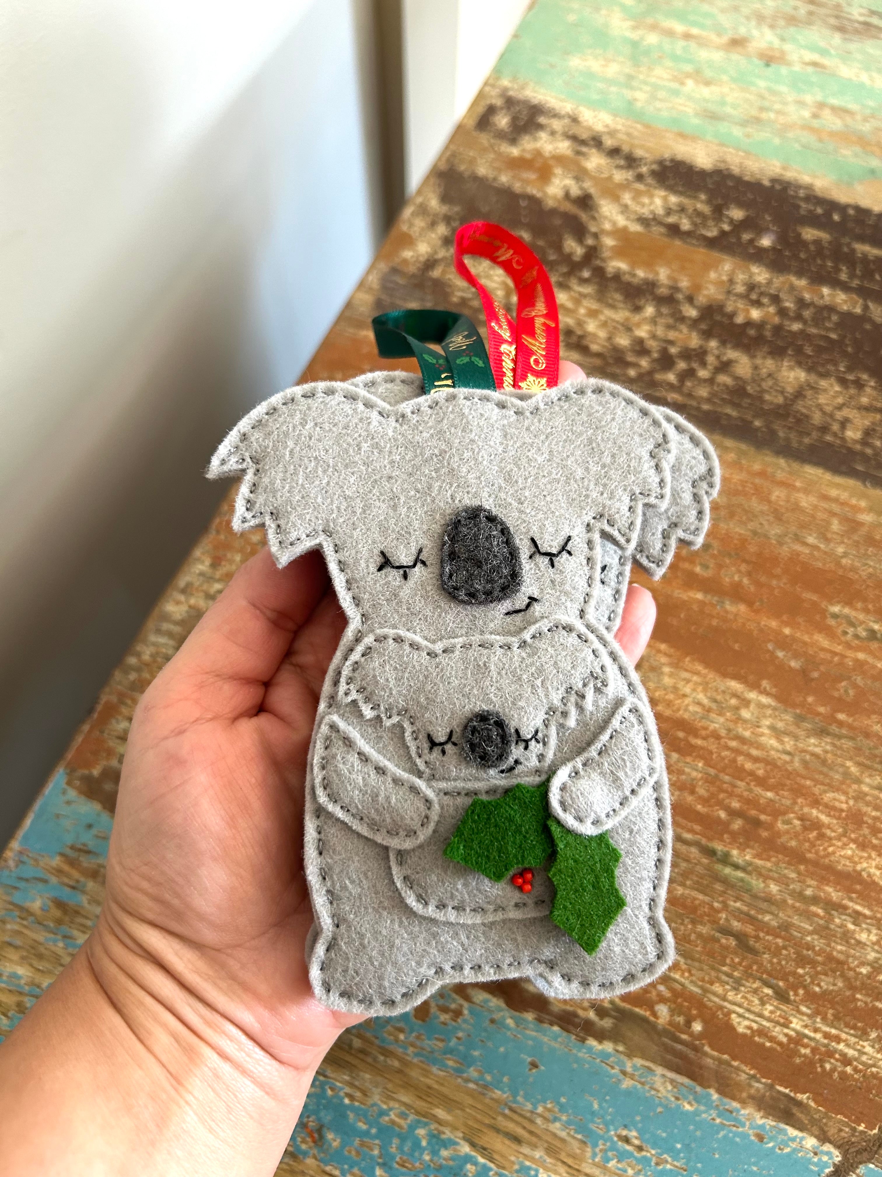 Mama Koala with a joey , ornament, Christmas decoration