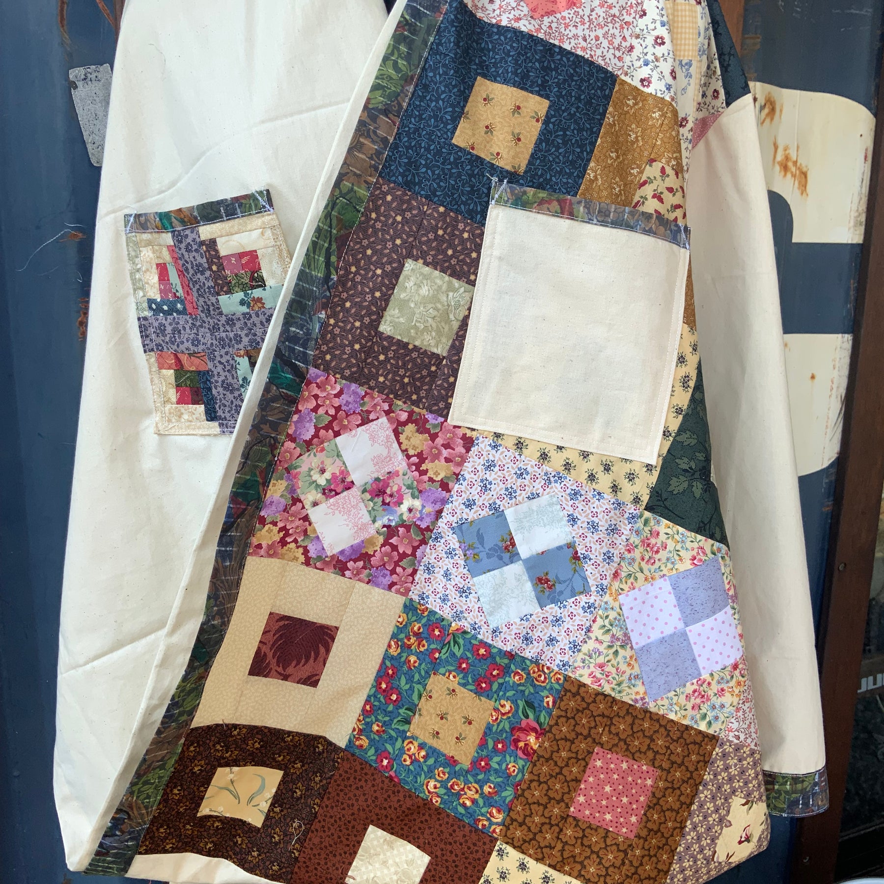 Upcycled patchwork made on Issay Miyake pattern