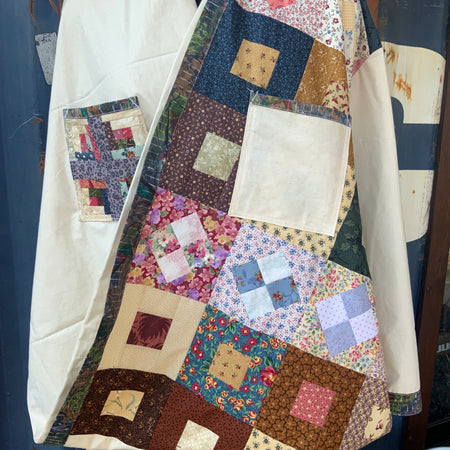 Upcycled patchwork made on Issay Miyake pattern