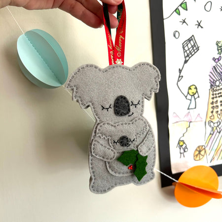 Mama Koala with a joey , ornament, Christmas decoration