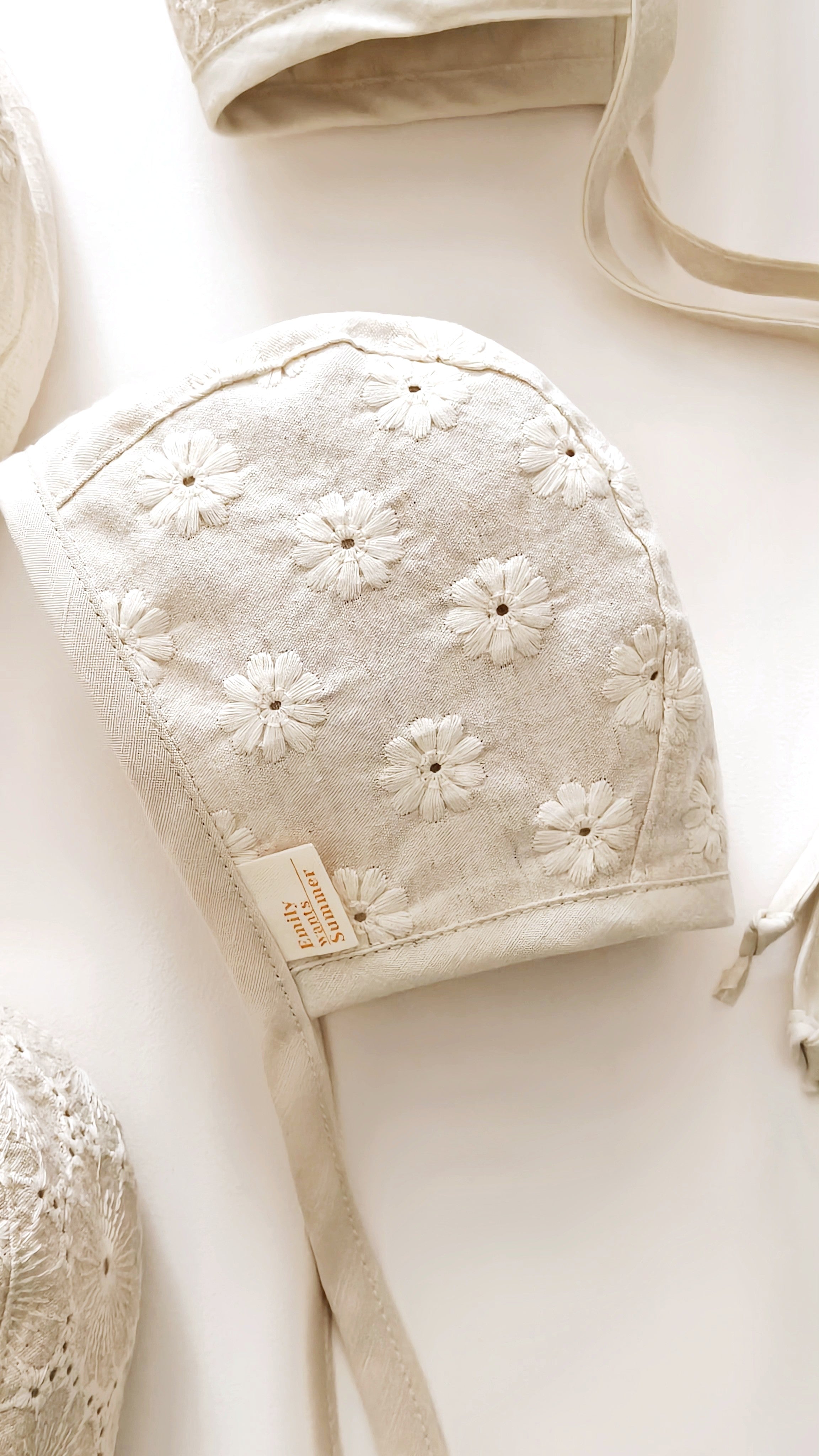 Cotton Lace Floral Baby Bonnet