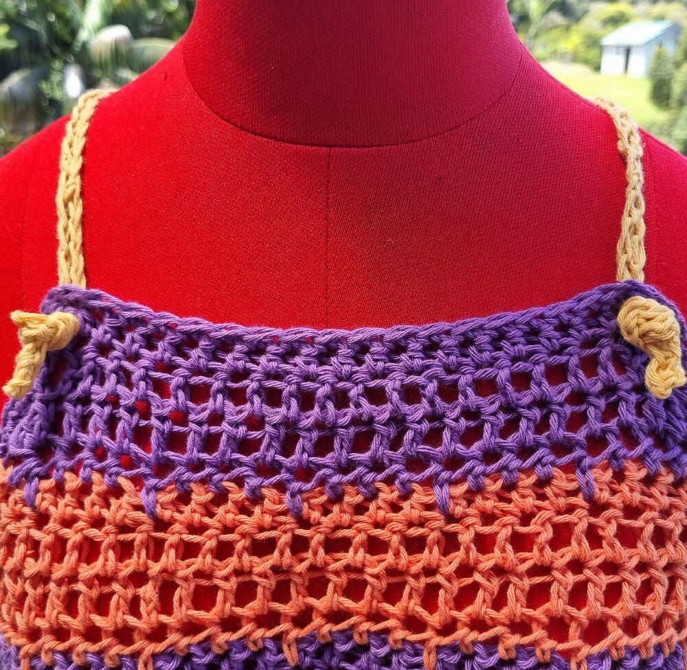 Stripey crochet summer top 8