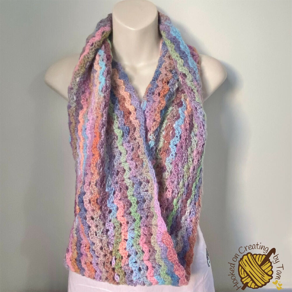 Handmade crochet infinity scarf