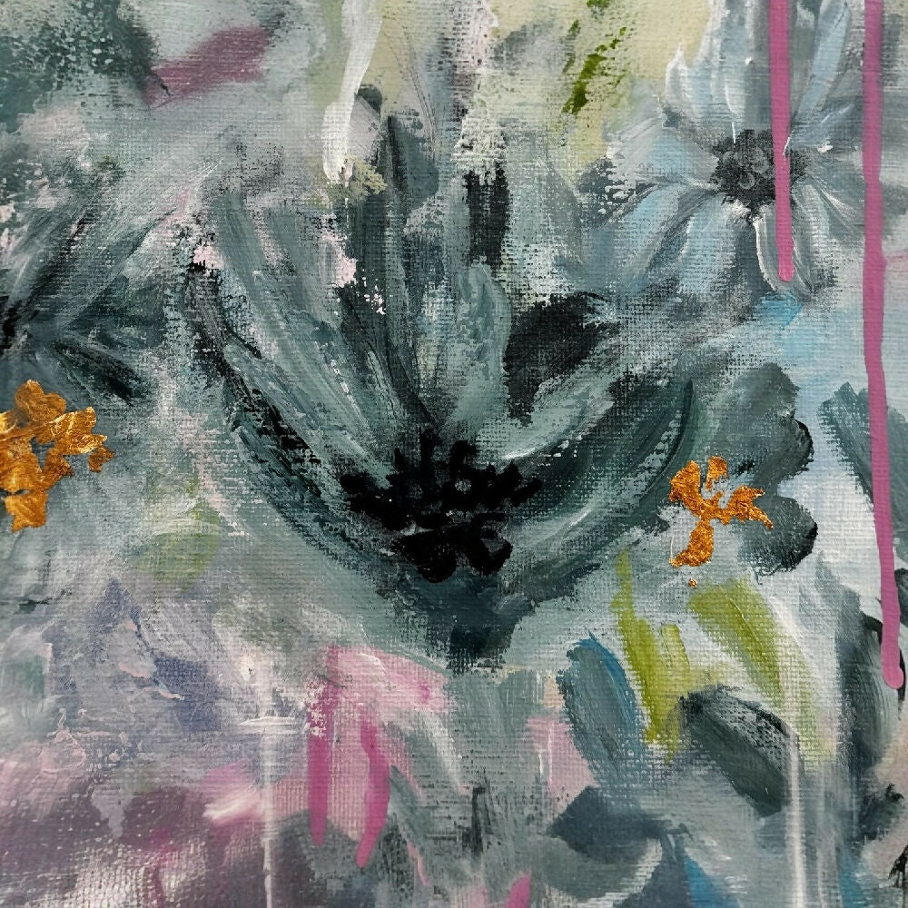 Original acrylic painting 'Bought Myself Flowers'