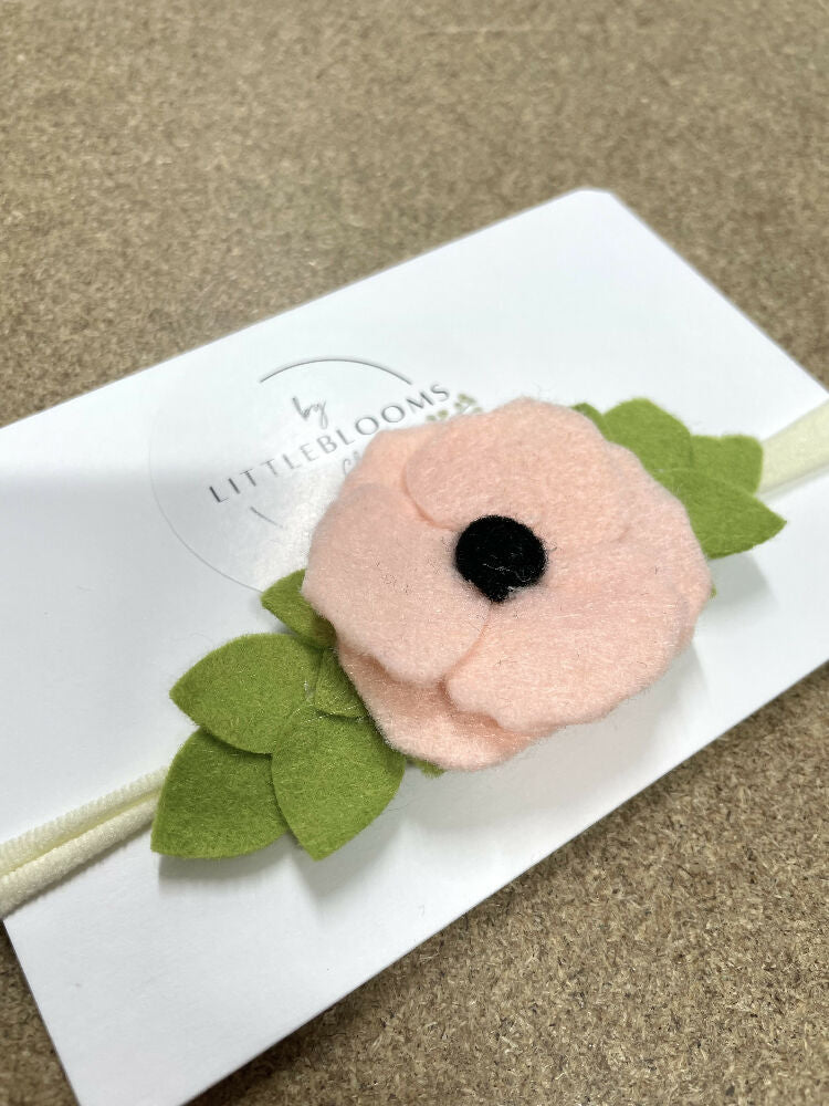 Poppy rose headband