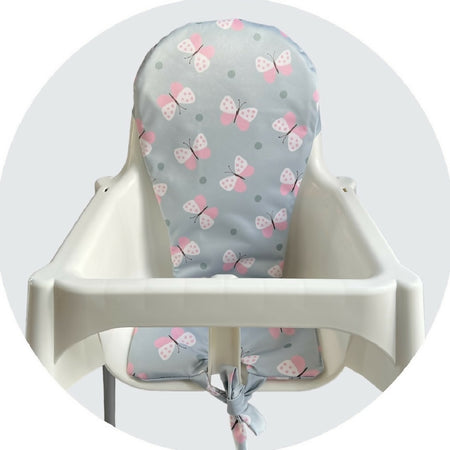 High Chair Cushion - Pink Butterflies