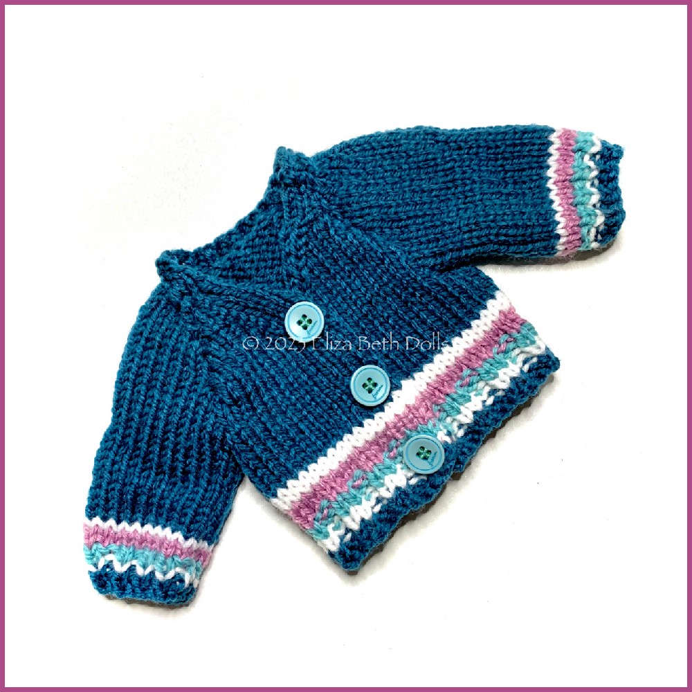 32cm doll Cardigan PDF digital pattern, Eliza Beth Dolls, ElizaBethDolls, Australia, 5