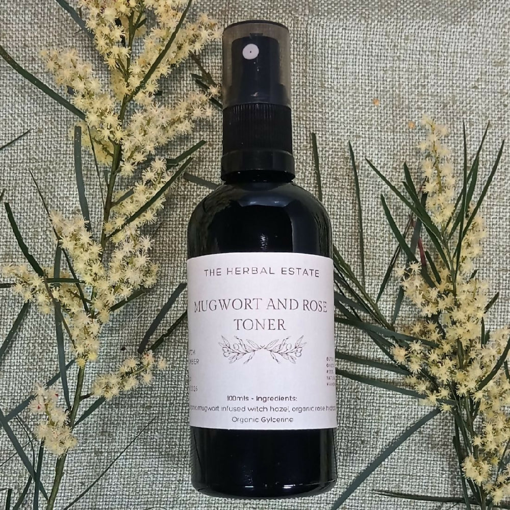 Organic Mugwort and Rose Toner 100mls. Hydrates, Strengthens, Refines Pores