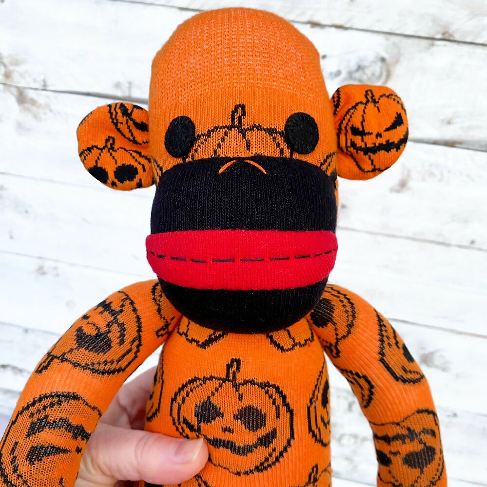 Ichabod the Sock Monkey - Halloween - READY TO SHIP soft toy