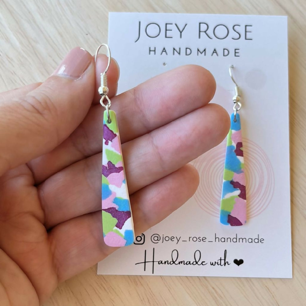 MELINDA ~ Confetti Print ~ Polymer Clay Earrings