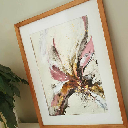 Beauty for Ashes I | Original abstract mixed media on paper | 30x42cm | framed | LIFECARE