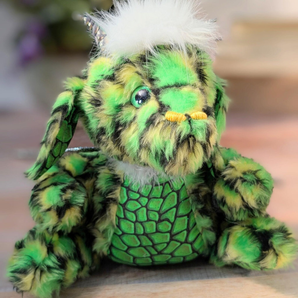 Handmade Green Dragon Bear, OOAK Dragon, Elyndor Verdantspire