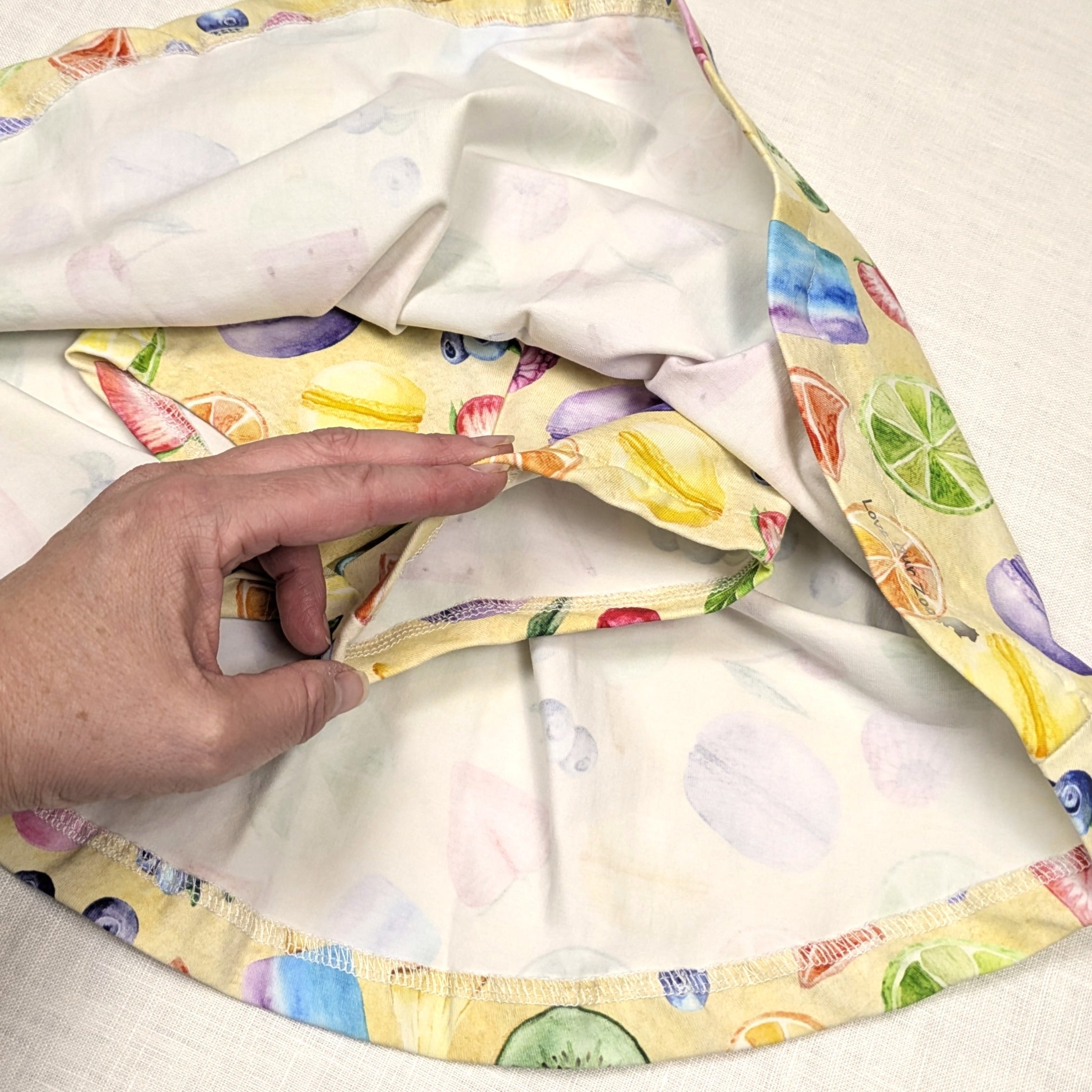 Handmade Skirt with shorts for active kids | Summer Fruits Collection | size 2