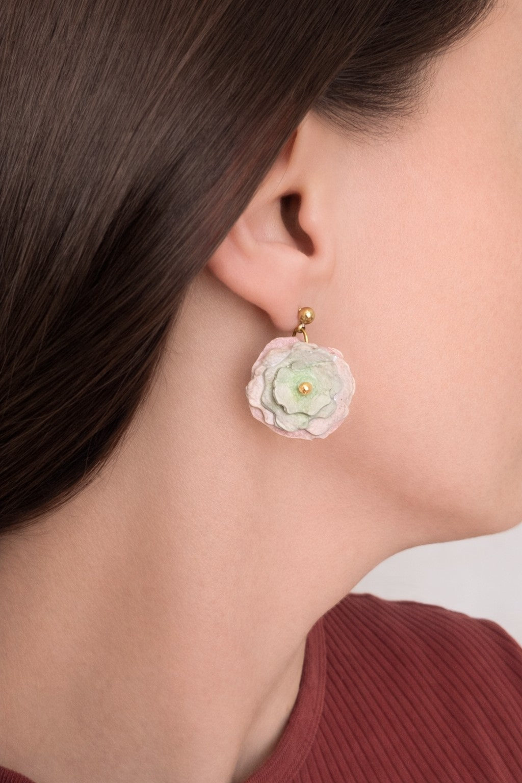 Handmade Paper Flower Earrings | Botanical Easter Earrings | Lightweight Statement Jewellery