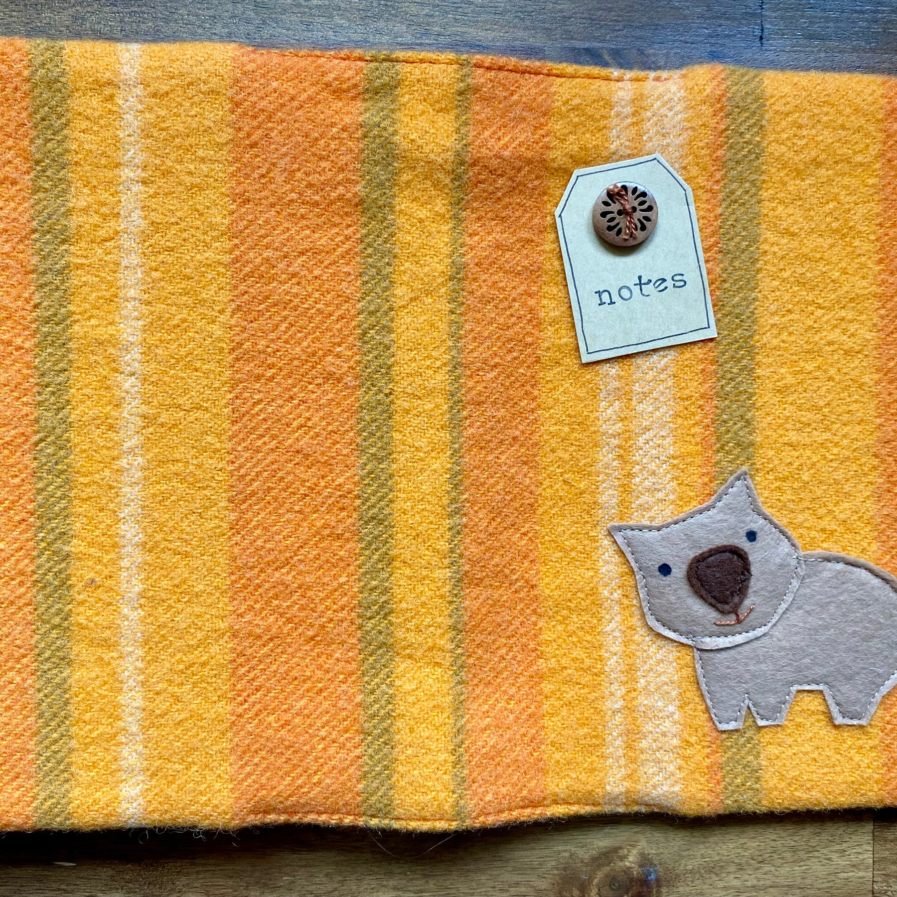 A5 Upcycled Notebook Wombat - Orange