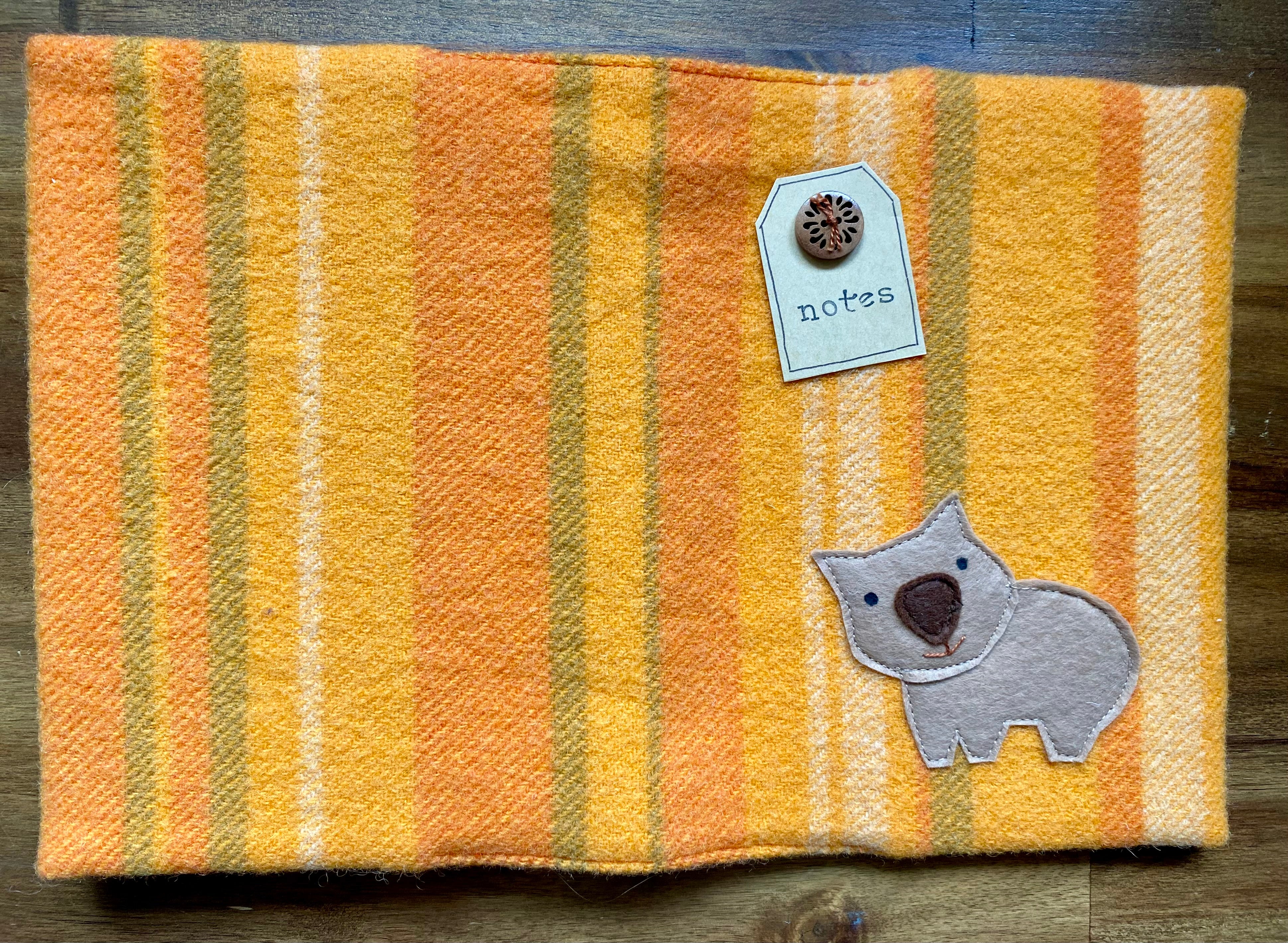 A5 Upcycled Notebook Wombat - Orange