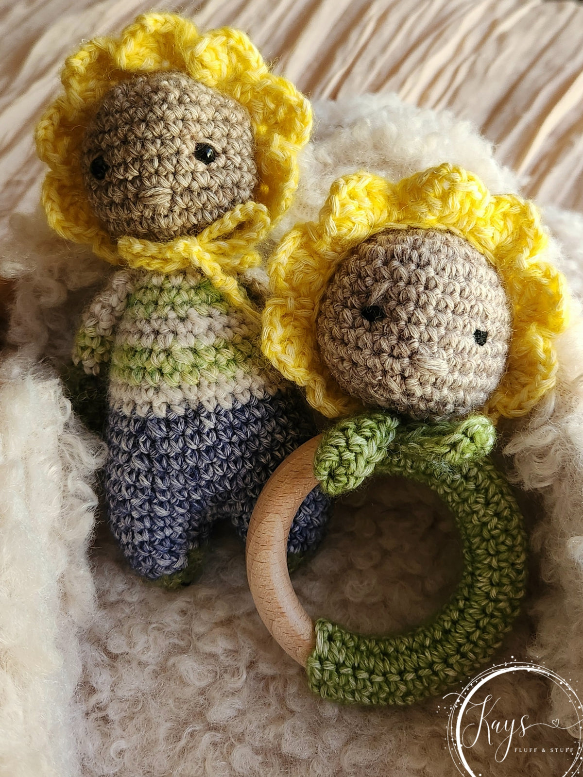 Crochet Flower Doll & Matching Rattle