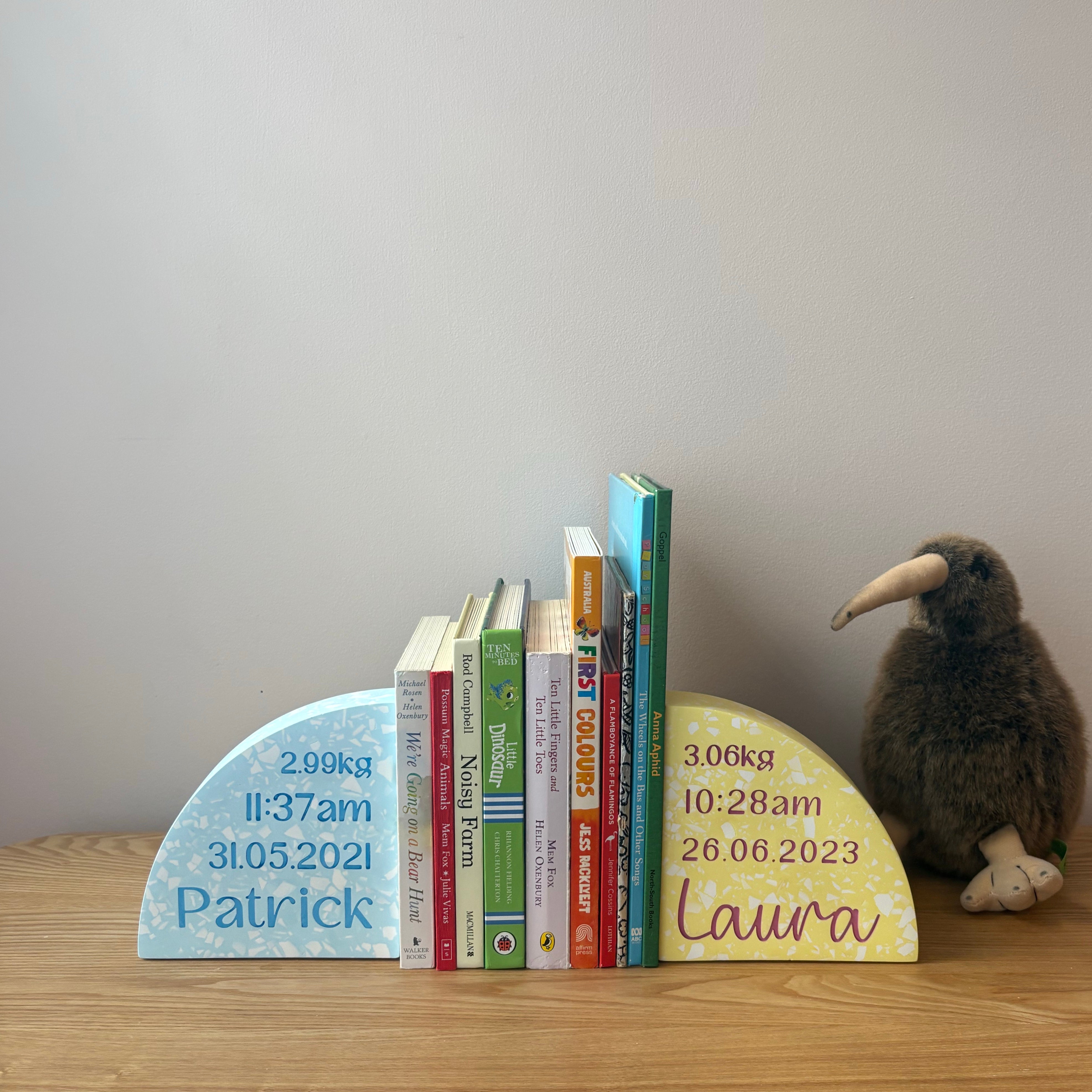 Personalised Birth Details Terrazzo Bookend - Choose your colours