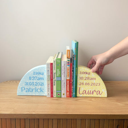 Personalised Birth Details Terrazzo Bookend - Choose your colours