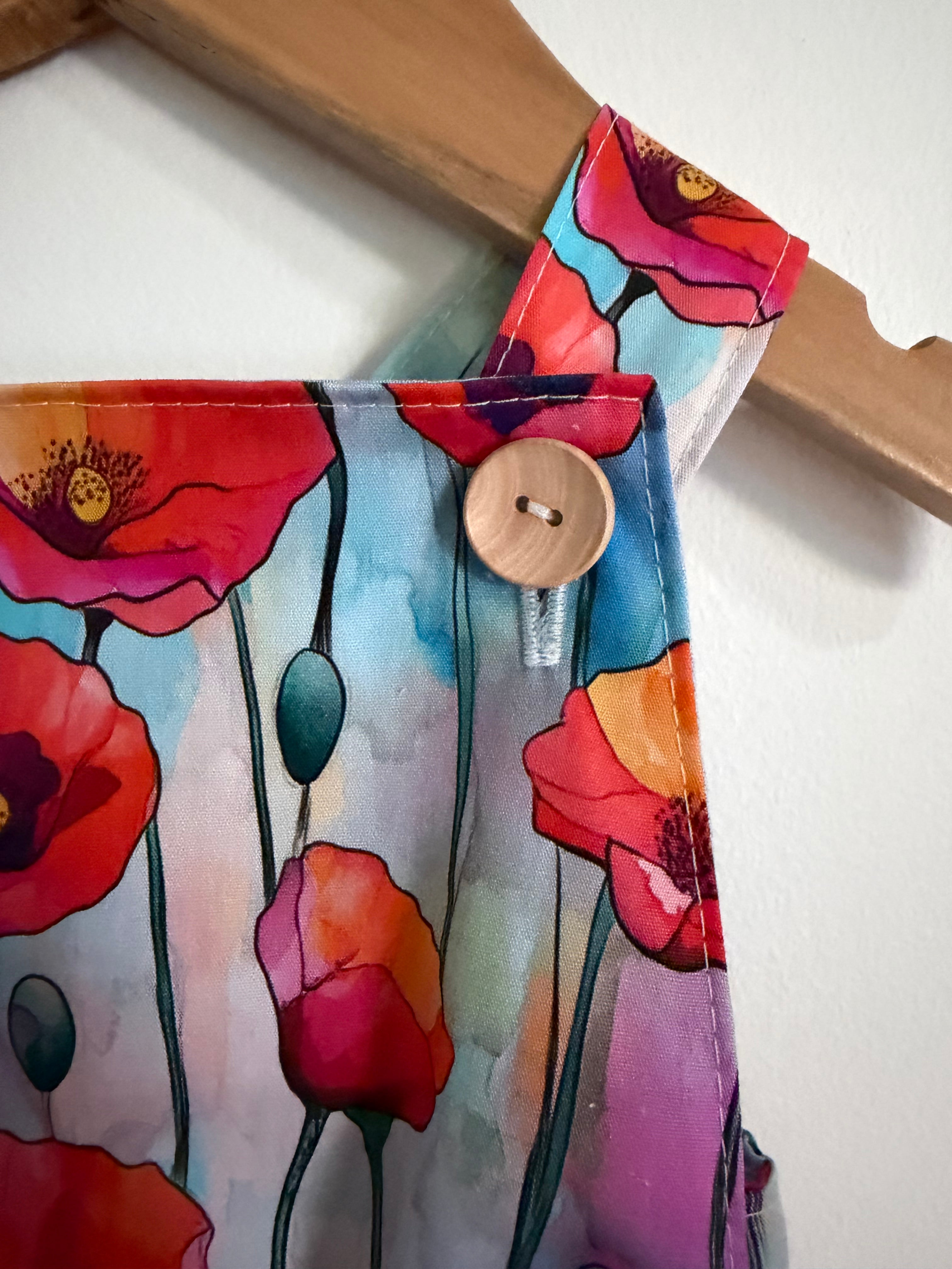 Baby Romper with Watercolor Poppies