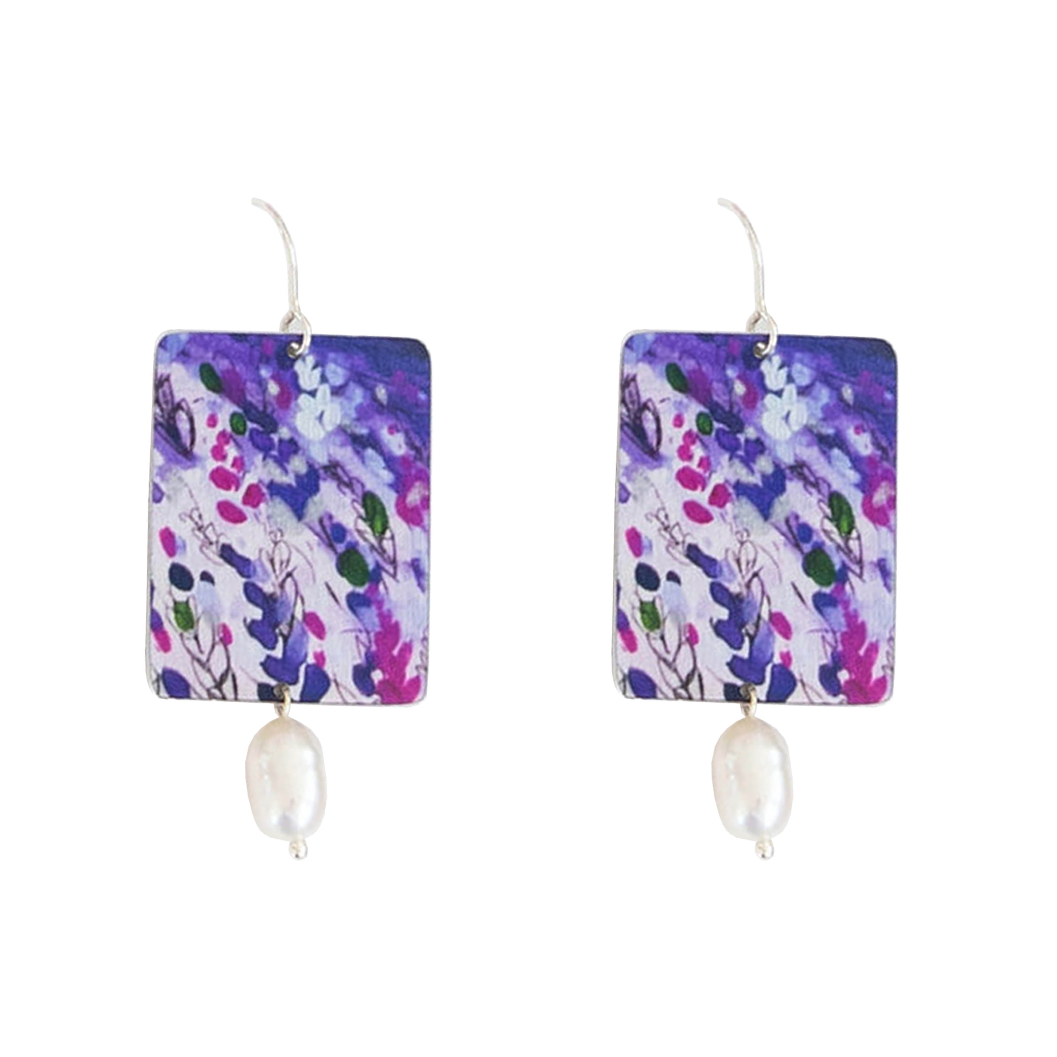 Bridgerton Purple Lavender Pearl Earrings