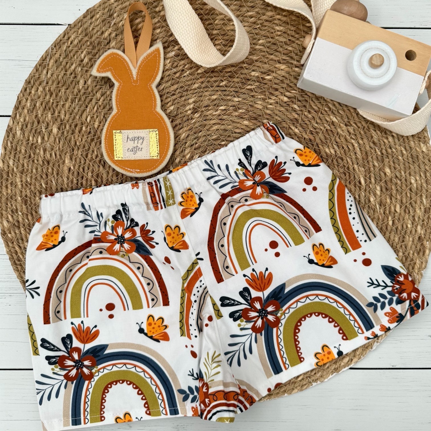 Baby Shorts - Rainbows & Butterflies - Neutral