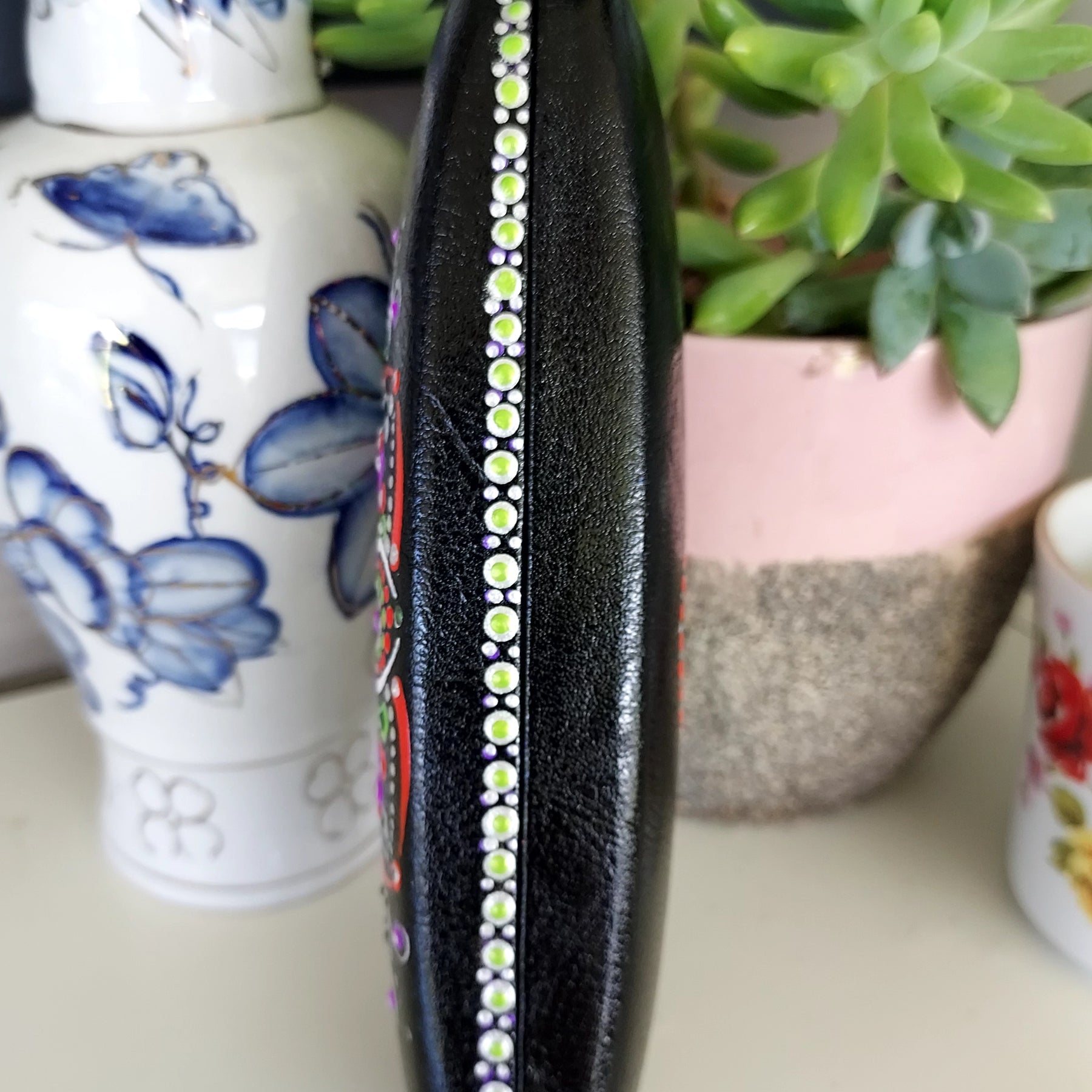 Handpainted original Dot Art design Spectacle Case called "Paradise"