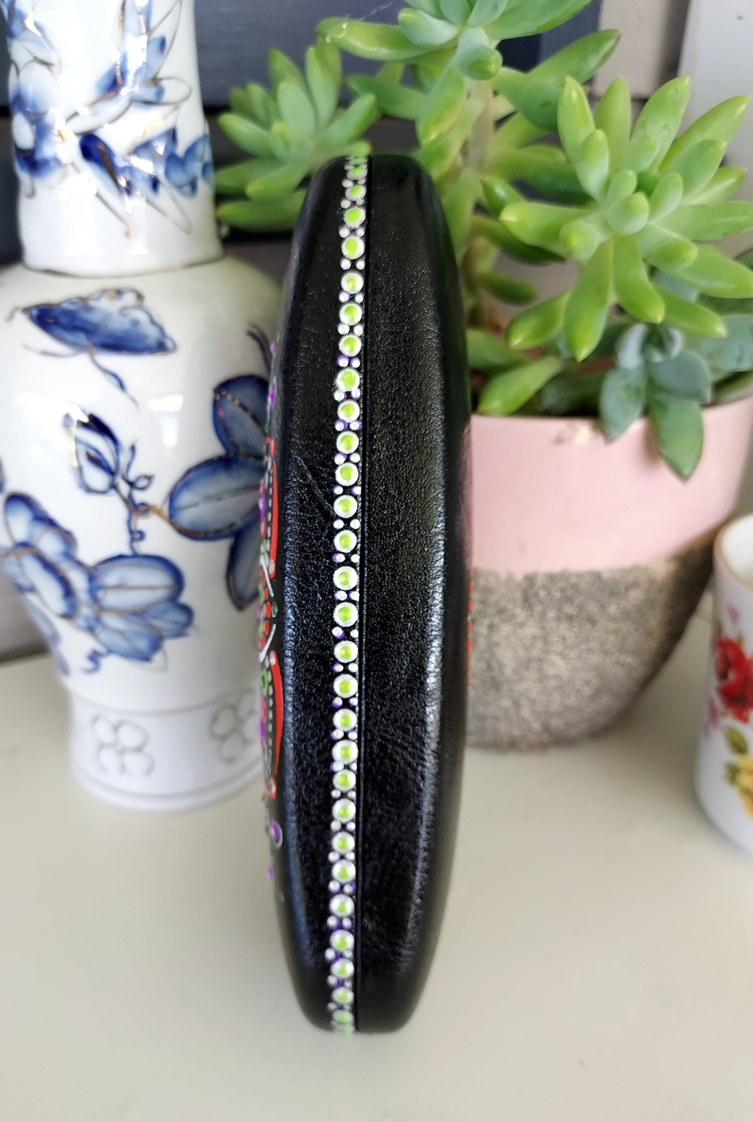 Handpainted original Dot Art design Spectacle Case called "Paradise"