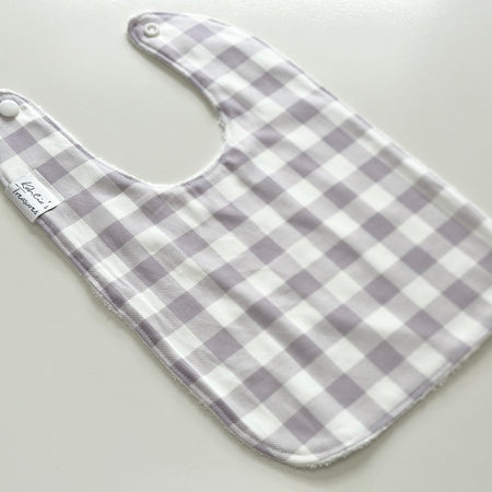 Lilac gingham bib