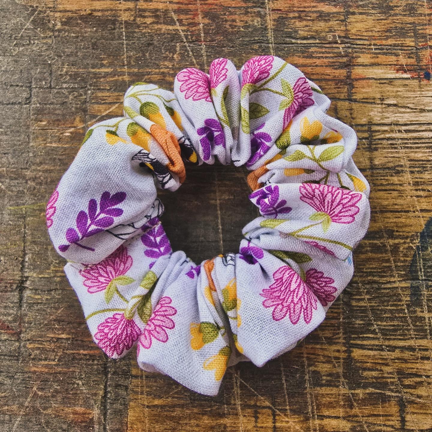 Handmade Cotton Floral Scrunchie