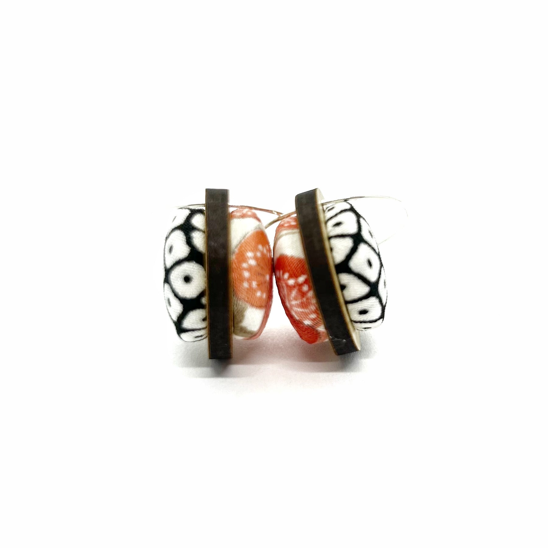 Double Sided Pebble Earrings - Red