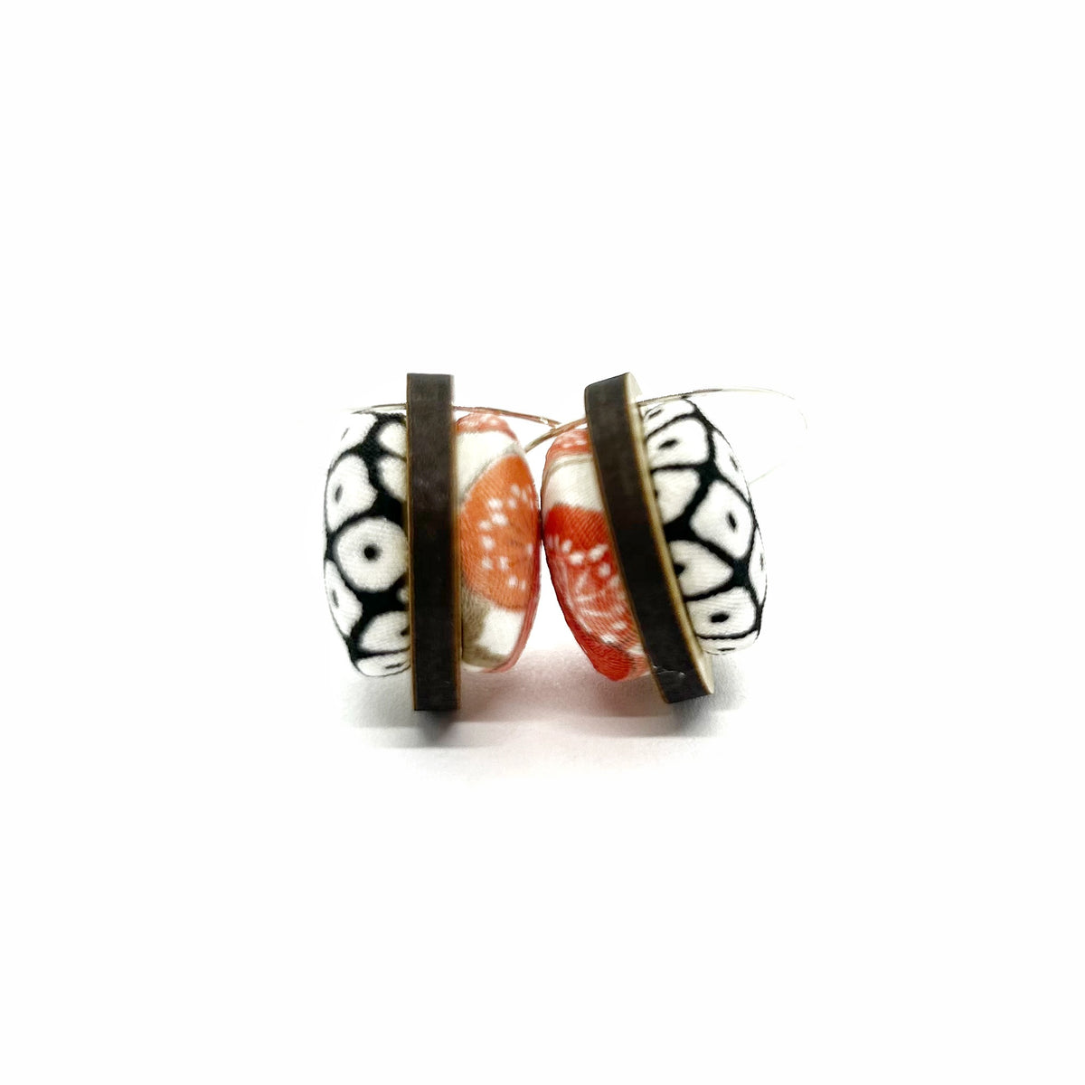 Double Sided Pebble Earrings - Red