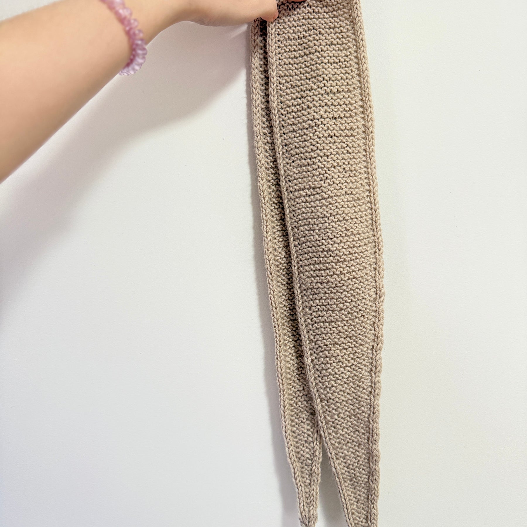 Knit sophie scarf in light beige