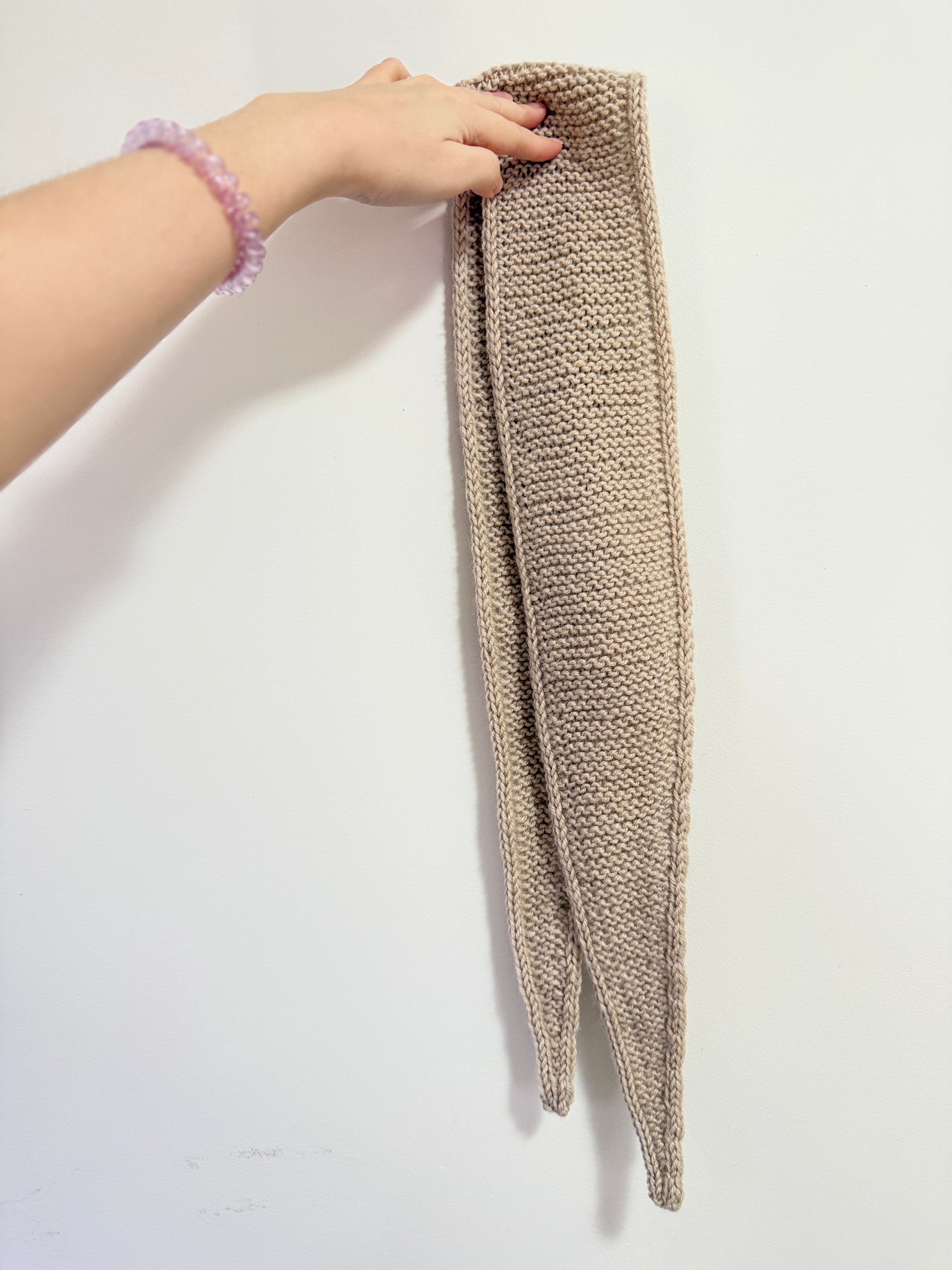 Knit sophie scarf in light beige