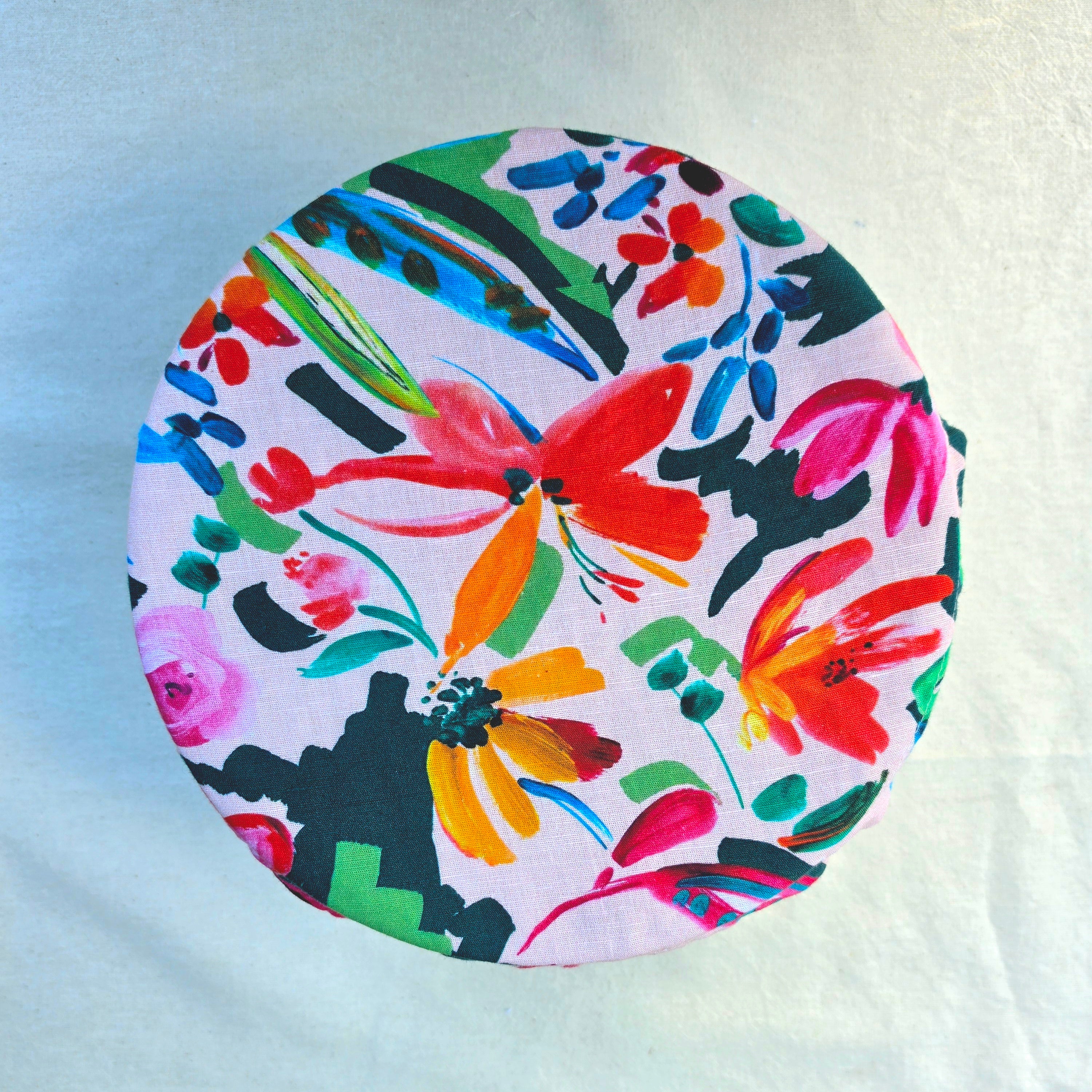 Reusable Linen & Cotton Bowl Cover -Tropical
