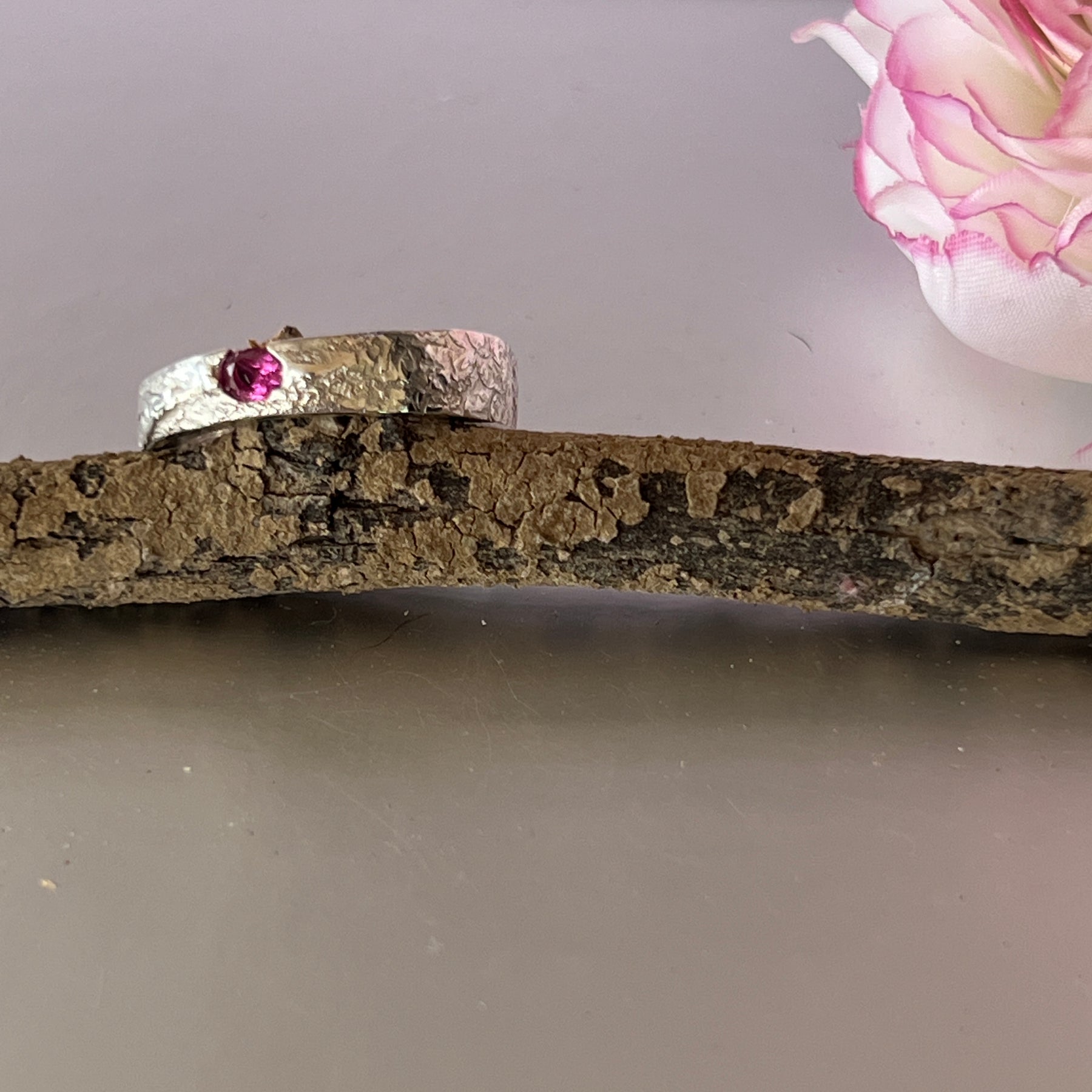 “Batemans Bay” Sterling Silver Ring-Pink Sapphire