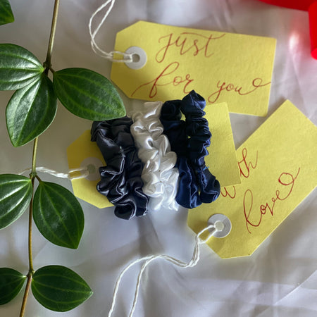 Mini School Satin Scrunchies | Set of 6