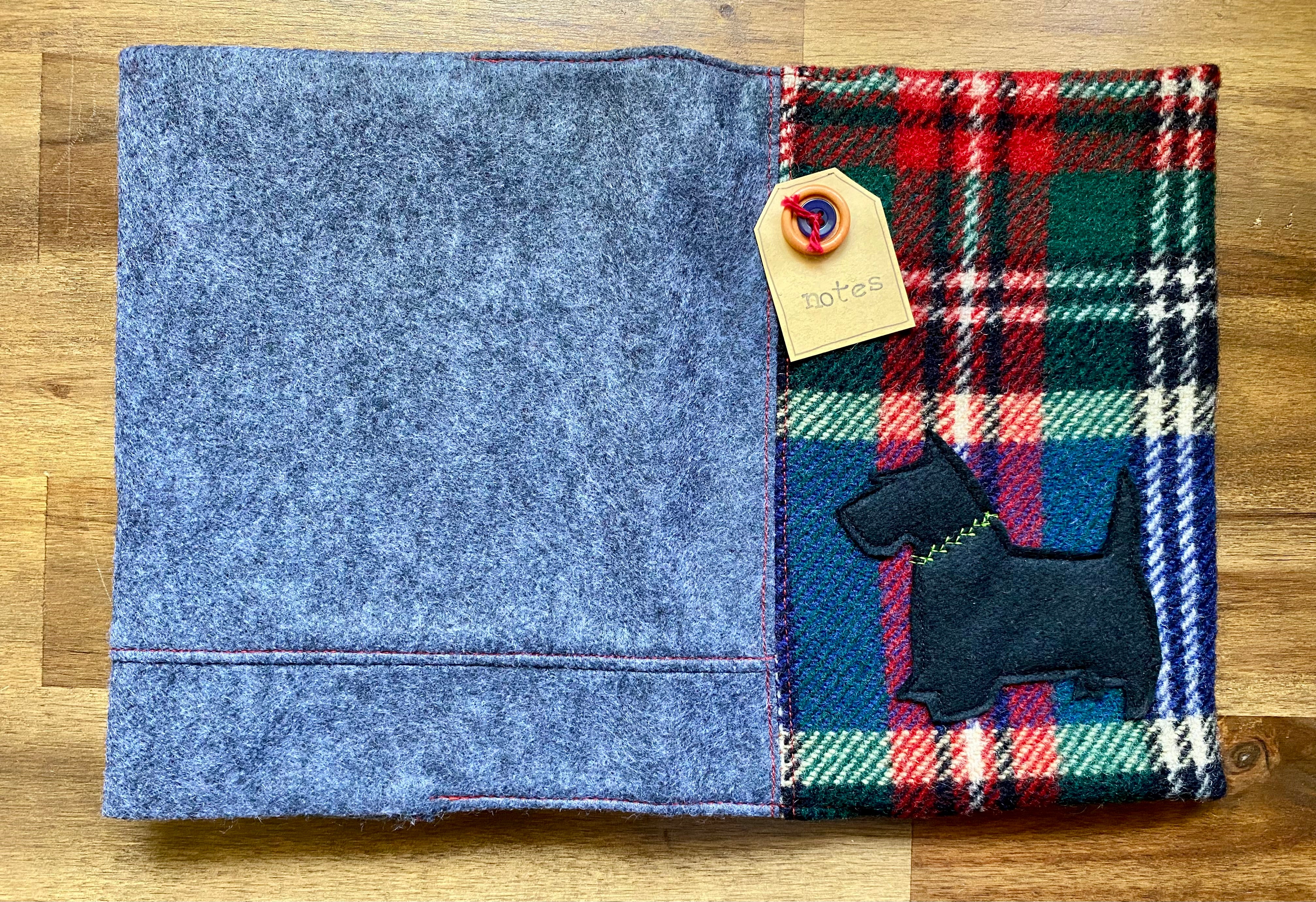 A5 Upcycled Notebook Scotty Dog - Black
