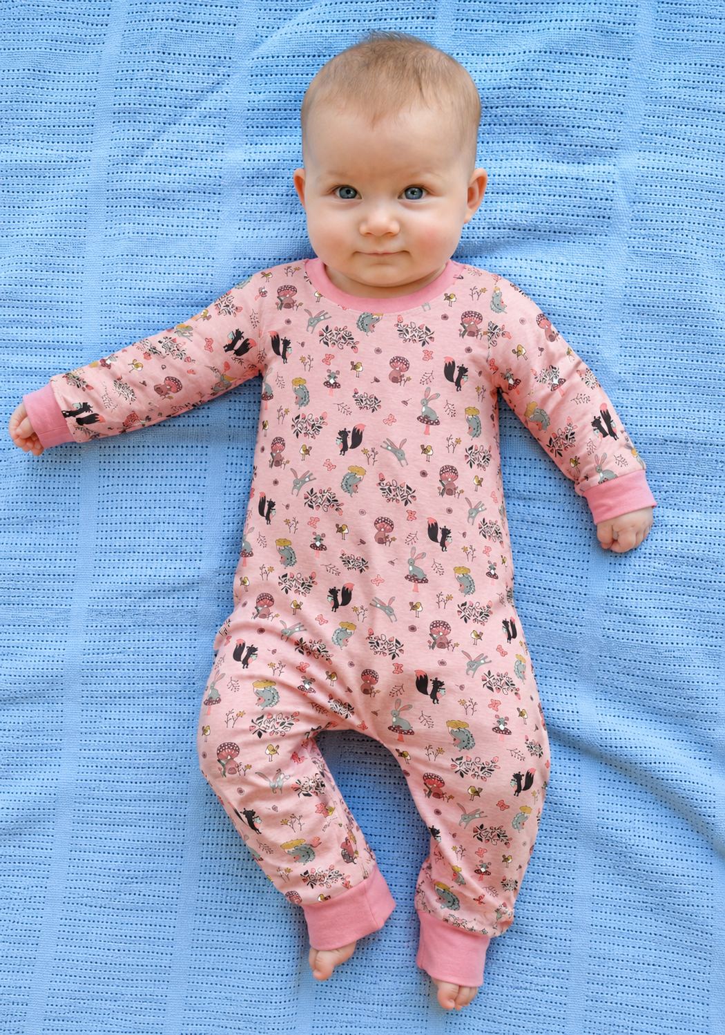 Organic Cotton Knit Long Leg Baby Jumpsuit - Mixed Sizes and Prints