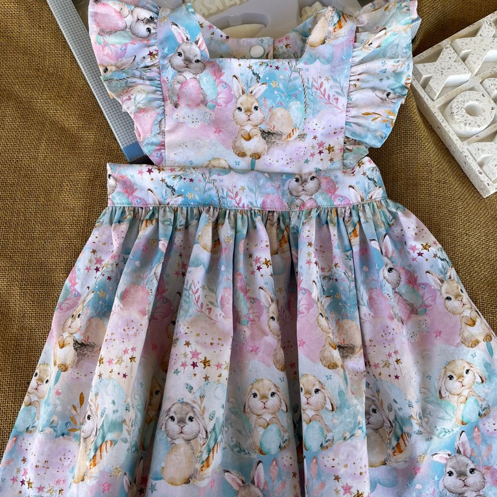 Handmade Pinafore Dress | Bunnies | Sizes 2,4 and 5