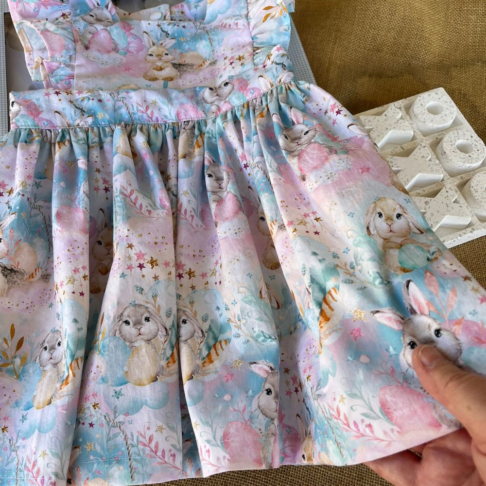 Handmade Pinafore Dress | Bunnies | Sizes 2,4 and 5