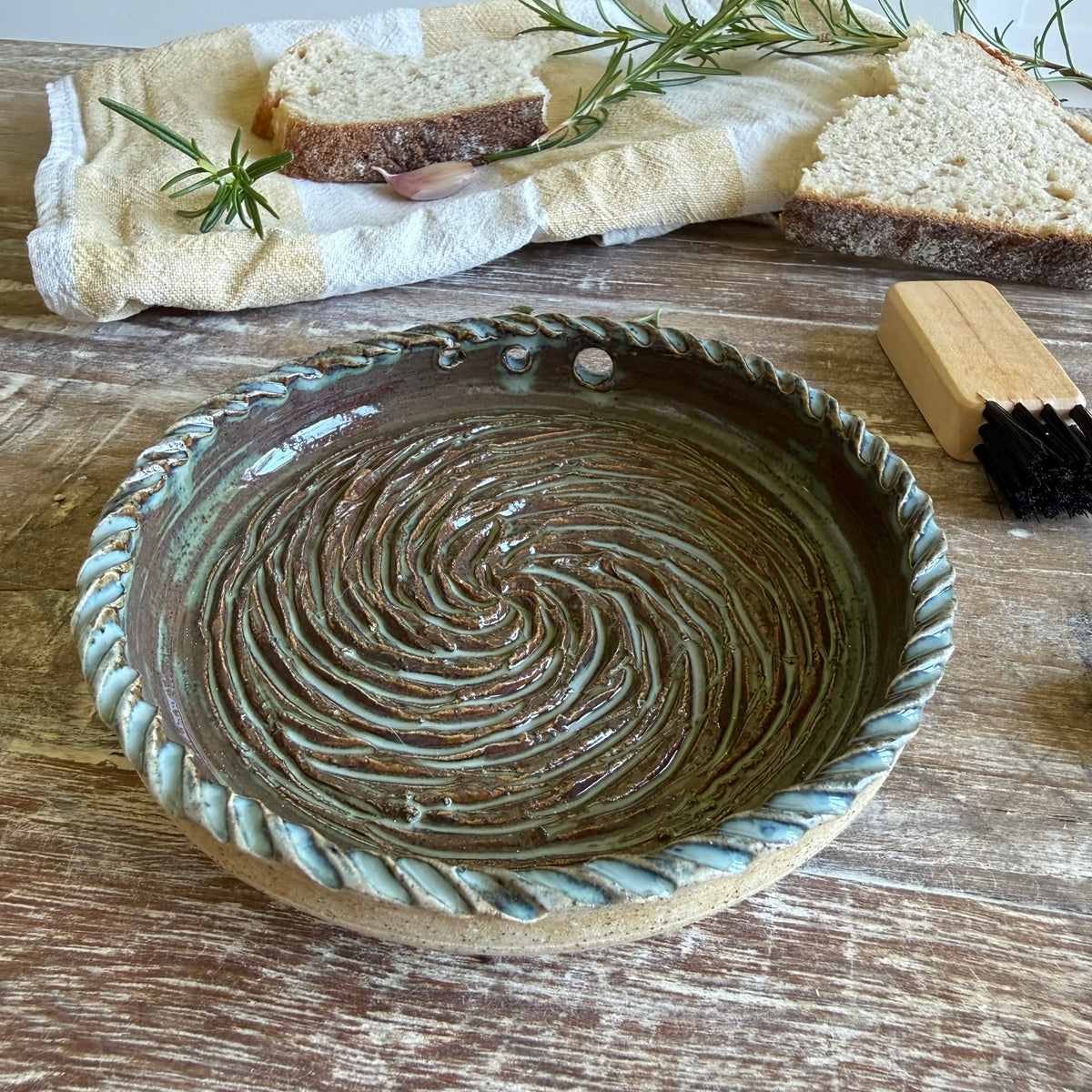The Gathering Dish | Handmade Ceramic Garlic Grater, Herb & Dipping Dish