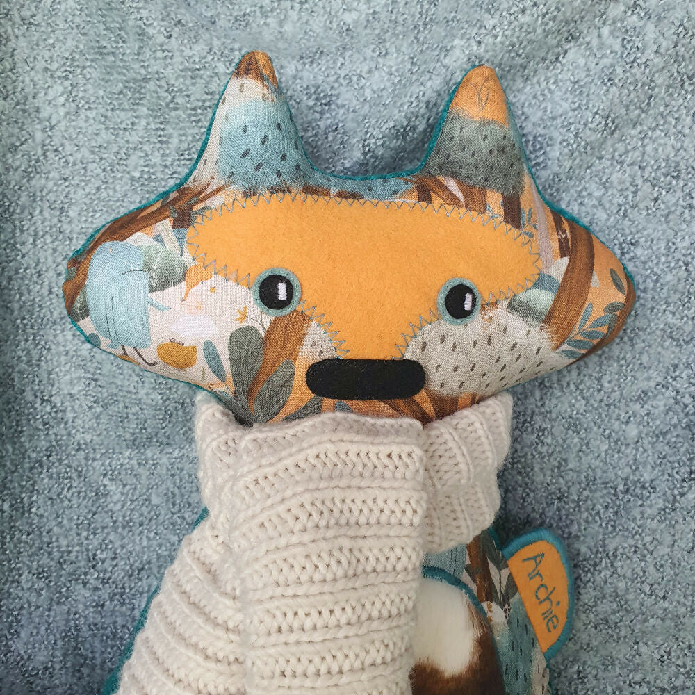 Custom wolf fabric soft toy - personalise your design and name tag!