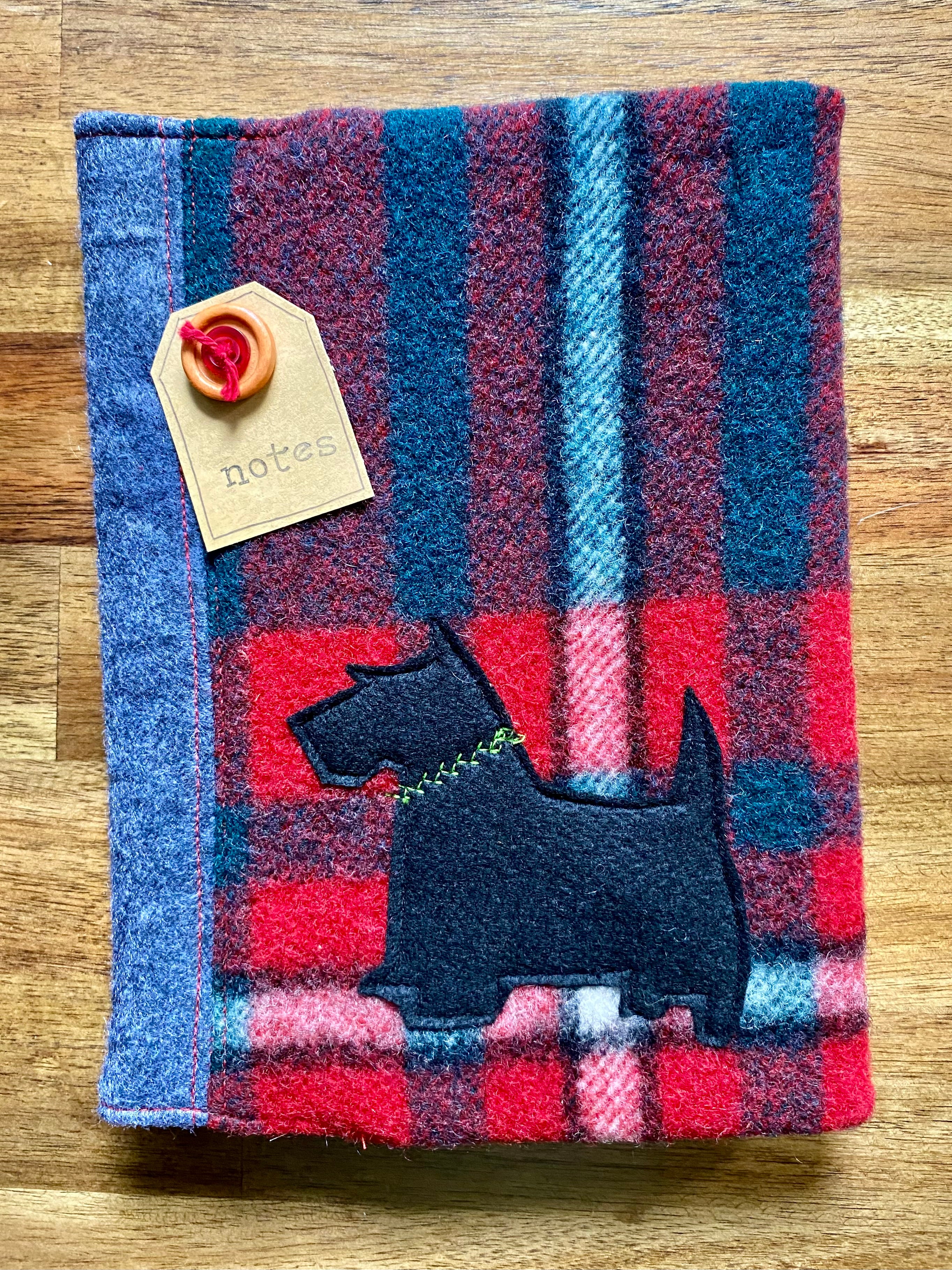 A5 Upcycled Notebook Scotty Dog - Black