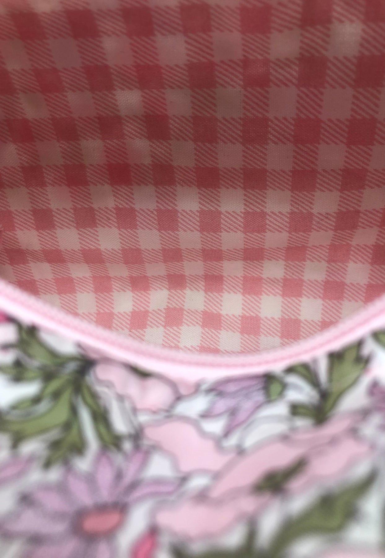 Liberty of London fabric Pink Poppy and Daisy floral boxy zipper pouch