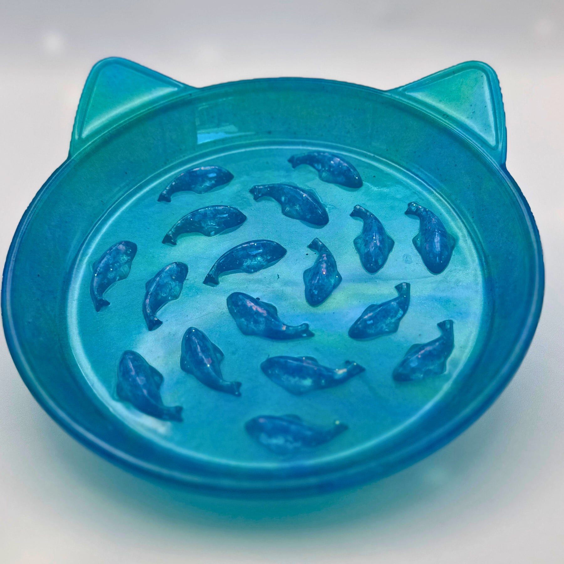 Handmade Resin Slow Feeder Cat Bowl