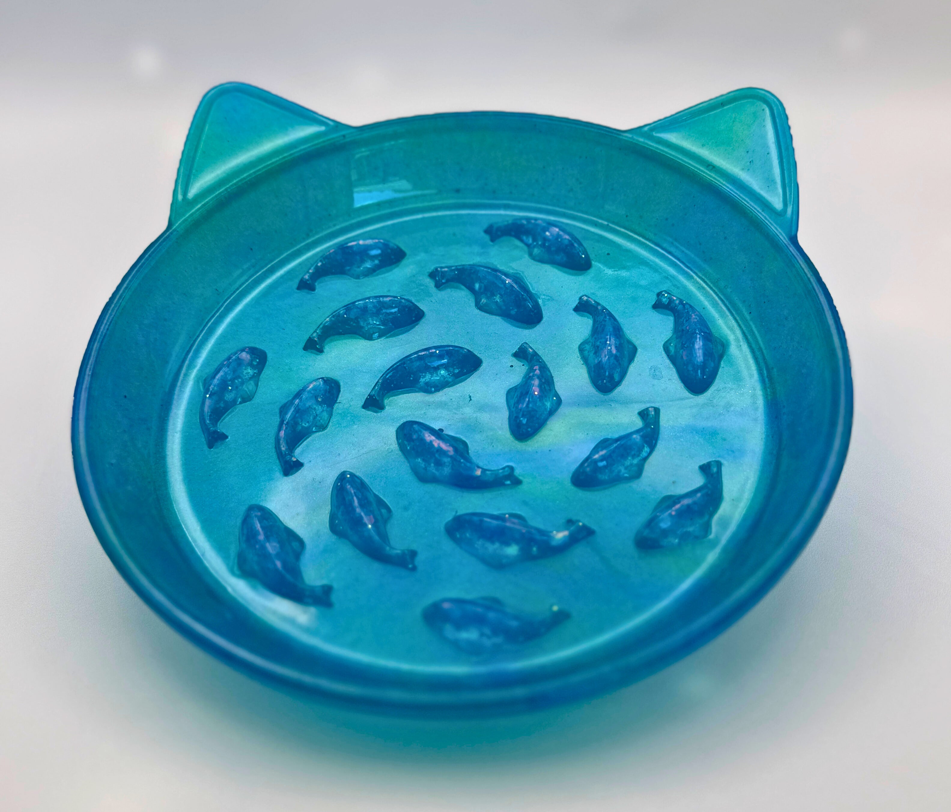 Handmade Resin Slow Feeder Cat Bowl